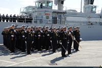 Compañia de la Escuela Naval en la entrega de Bandera de combate al BAC Cantabria