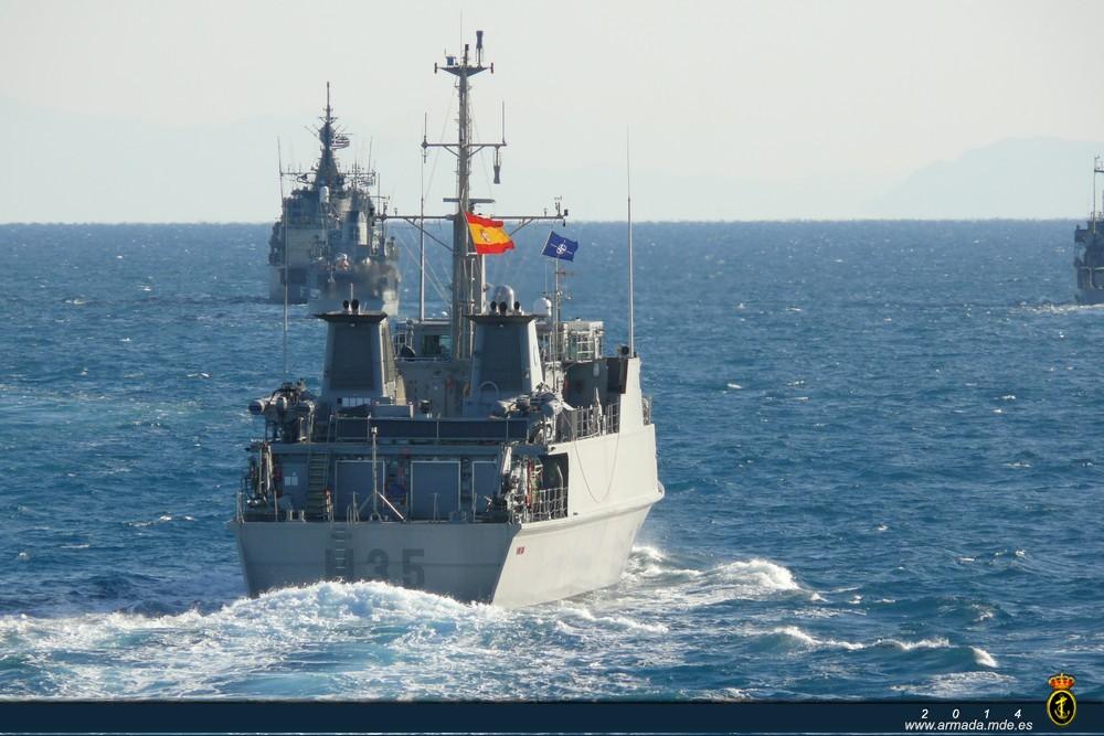 During her deployment the M-35 participated in exercises ‘Spanish Minex’ and ‘Noble Mariner’