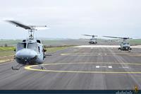 AB-212 3ª Escuadrilla junto a dos UH-1Y (EE.UU.) en helipuerto de Base Naval de Rota - PHIBLEX 01-14
