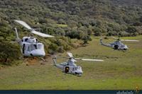 Despegue en formación HELO 3ª Escuadrilla y dos UH-1Y (EE.UU.) PHIBLEX 01-14