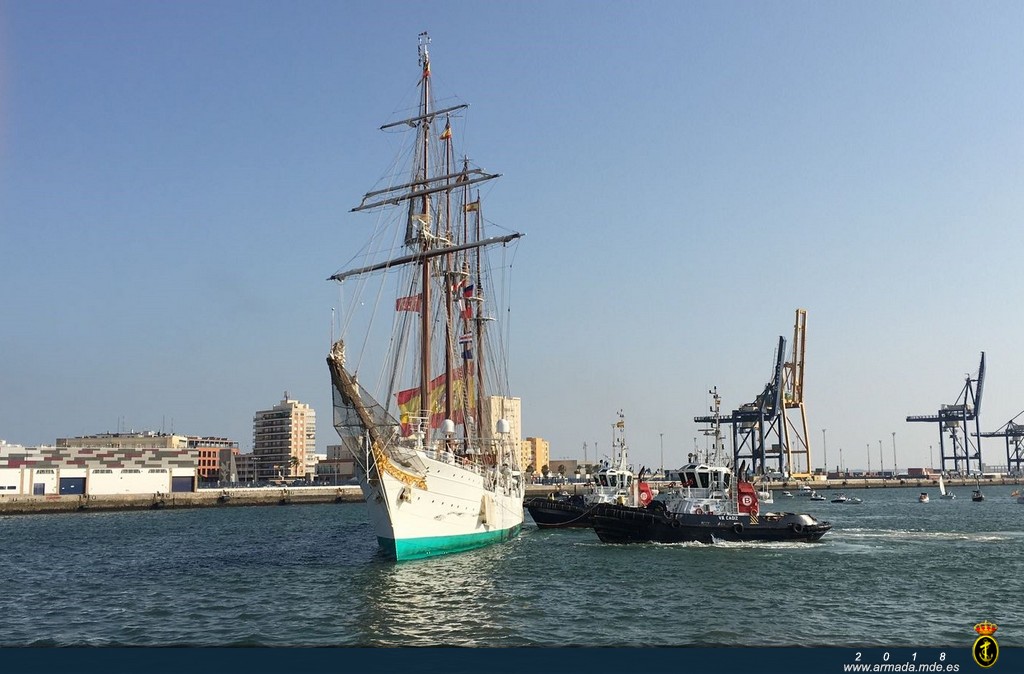 Arrival of the Spanish Navy ship ‘Juan Sebastián de Elcano’ after her 90th training cruise. 